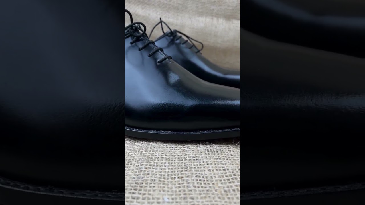 Handmade Men's Black Oxford Dress Shoes