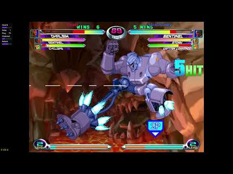 MvC2 Dhalsim cool knockdown into yoga fire flying screen combo