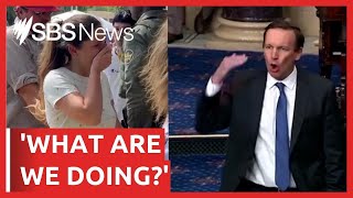 US Senator begs Republican colleagues to vote in favour of stronger gun laws | SBS News