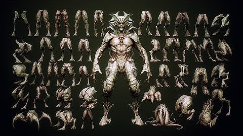 DEMON : Legs - 40 creature arms for 3D artists with blendshapes