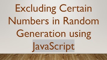 Excluding Certain Numbers in Random Generation using JavaScript