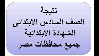 نتيجة الشهادة الابتدائية 2019 ظهور نتيجة الصف السادس الابتدائي في محافظات مصر برقم الجلوس