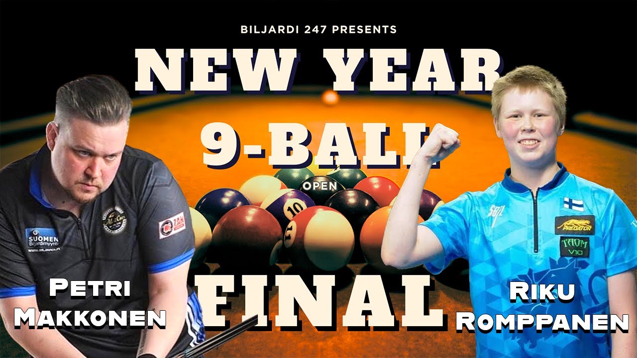 Petri Makkonen vs Riku Romppanen -New Year 9-Ball Open FINAL !!