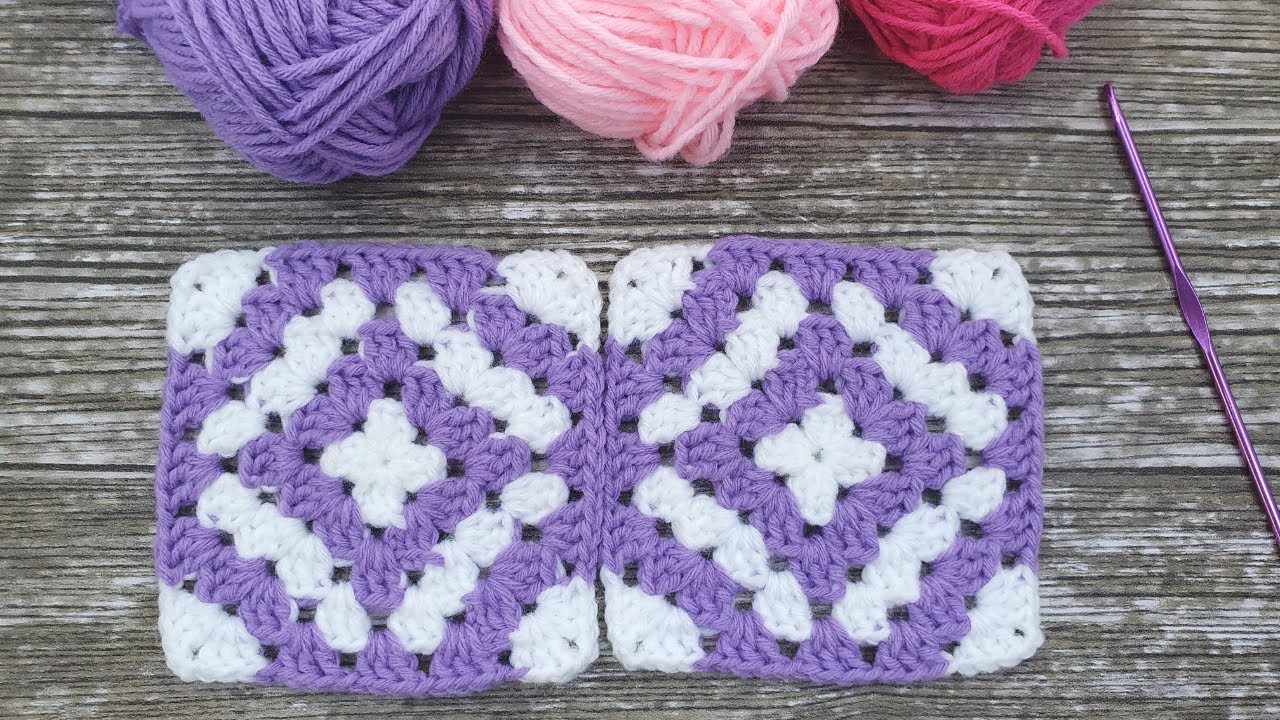 Beautiful Diamond Granny Square | Easy Granny Square Crochet | Coaster Diamond Granny Square