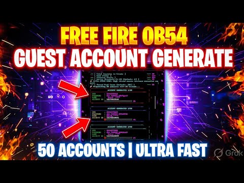 Free fire Guest account generate 😱😱♥️ ob54  new update file #freefire #tcpbot #ram 