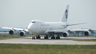 (4K) RARe Challenge Airlines Boeing 747-4EVF(ER) TakeOff LEJ Leipzig Halle Airport EDDP RWY26L