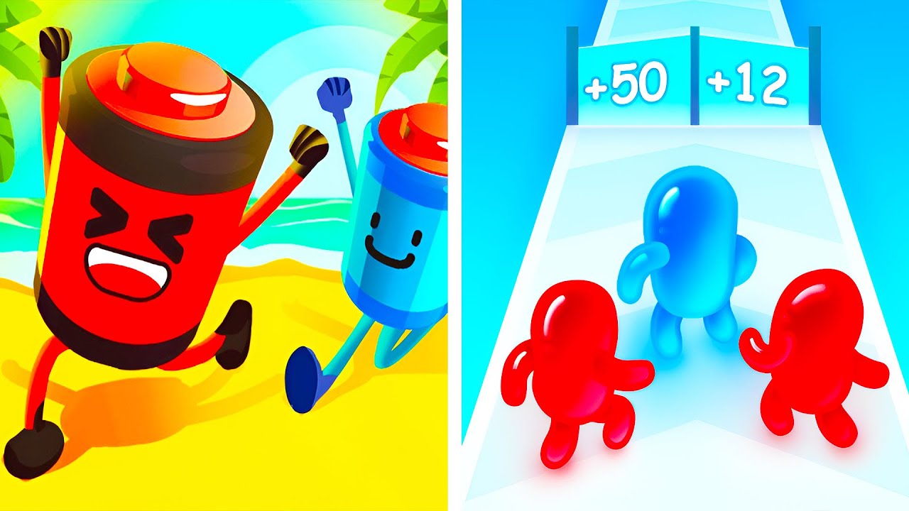 Battery Run VS Join Blob Clash 3D 🔋🧩 All Levels Max Update Walkthrough Mobile NEW Gameplay B4RX