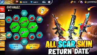 All Scar Skin Return Confirm Date😍 | Evo Scar 2.0 Confirm Date Bd Server | Free Fire New Event