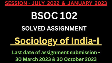 BSOC 102 solved assignment 2022-2023 | BSOC 102 ignou solved assignment 2022- 23 | BSOC 102 PDF | BA