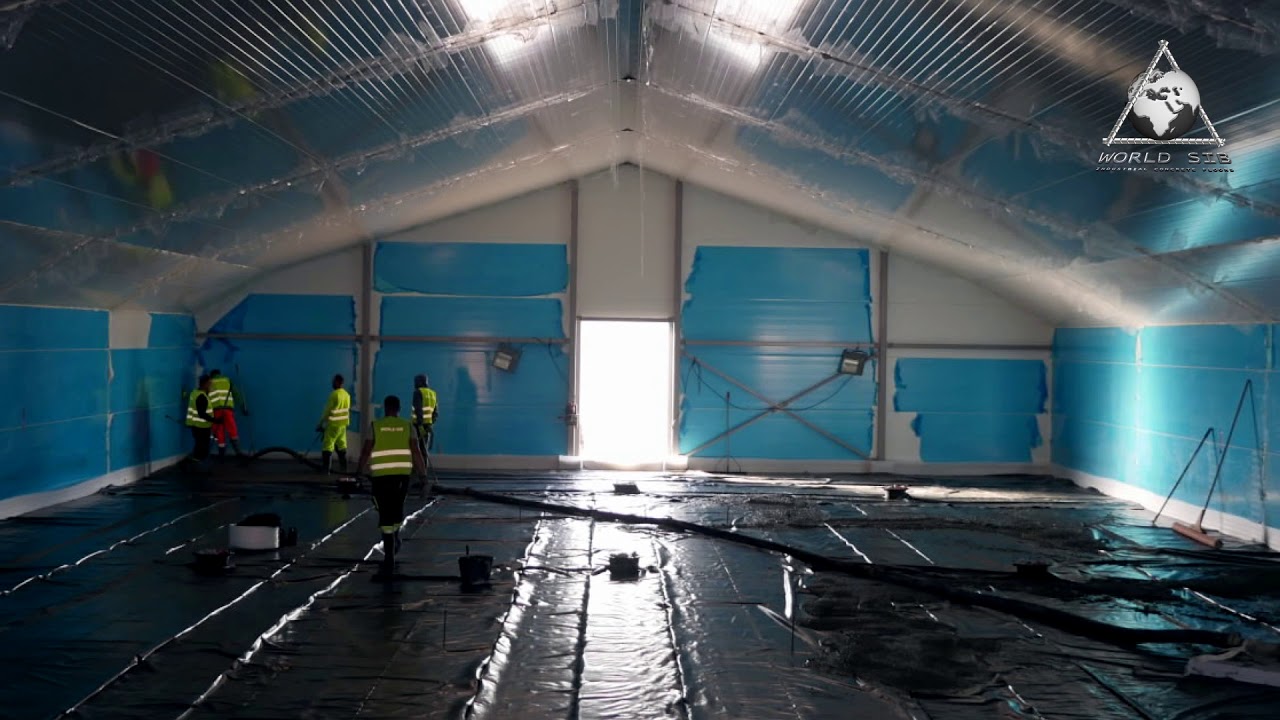 Concrete floor in the chicken farm