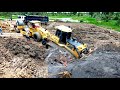 Unbelievable Bulldozer D31P Operating Recovery Of DOZER SHANTUI DH17C2 Sliding Stuck Overturned