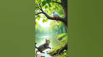 Pigeon🐦 & Cat😺 Beautiful Aistory/ #pigeon #pigeonlover #shorts  #cutecat #catshorts #cartoon #ai