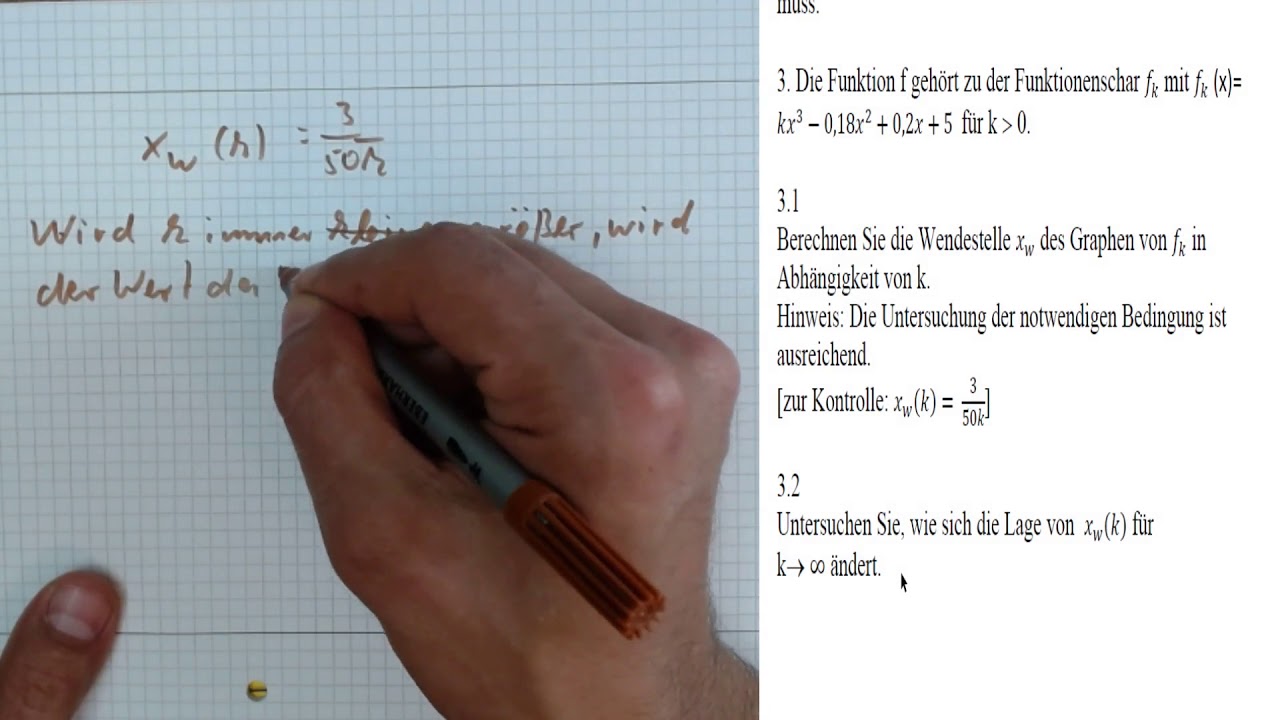 Mathe Abitur Hessen Aufgaben Abitur Mathematik Grundkurs Hessen 2019 B1 Analysis Aufgabe 3.2 - YouTube