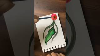 Green pink leaf art #art #drawing #floraart #leafart #artwithme