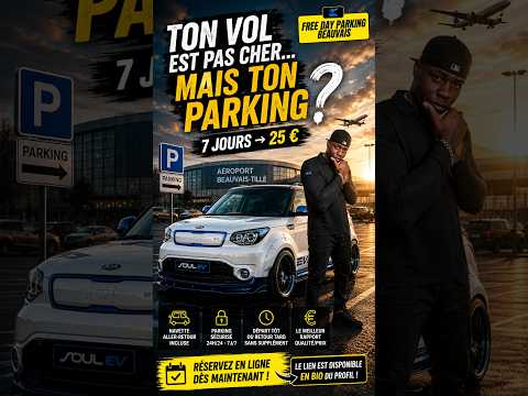 Short YouTube — parking Beauvais aéroport, 7 jours à 25€ avec navette aller-retour incluse
