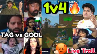 🇮🇳Player Troll TAG Drop Clash💔 Everyone Angry 😡  TAG vs GODL 1v4 🥶 screenshot 1