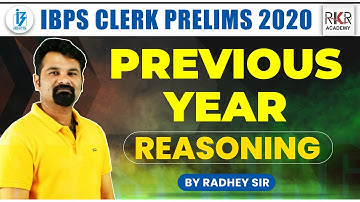 IBPS  Clerk I Previous Year I Memory Based Paper I Reasoning I Radhey Sir