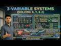 Solve 3 Variable System | Solve 3 Equations system | Using Elimination Method | Step by Step Algebra
