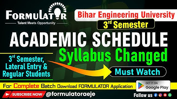 BEU 3rd Semester II Academic Schedule II New Syllabus II