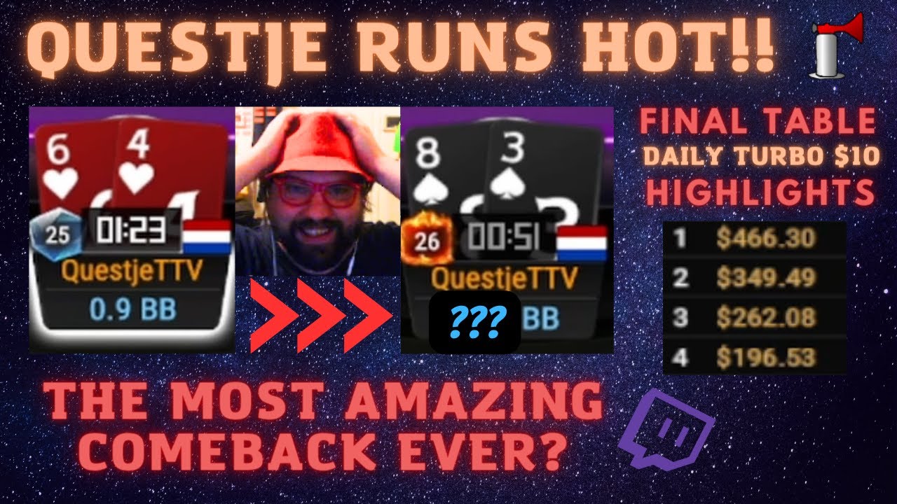 Questje's INSANE Final Table Comeback From 0.9 BB at GGPoker!