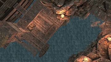 D&D Animated Encounter Battle Map - Cove Dock Night
