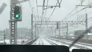 雪の中を走るJR中央・総武線 西船橋→下総中山 JR Chuo Sobu Line