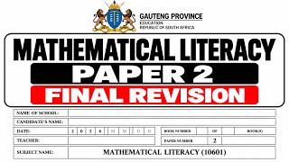 MATHEMATICAL LITERACY P.2  GRADE 12 PREPARATORY EXAMS GAUTENG THUNDEREDUC MATHEMATICAL LIT P.2 revis