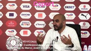 Can 2025 Conférence De Presse De Walid Regragui Coach Du Maroc, Avant Maroc Vs Cameroun