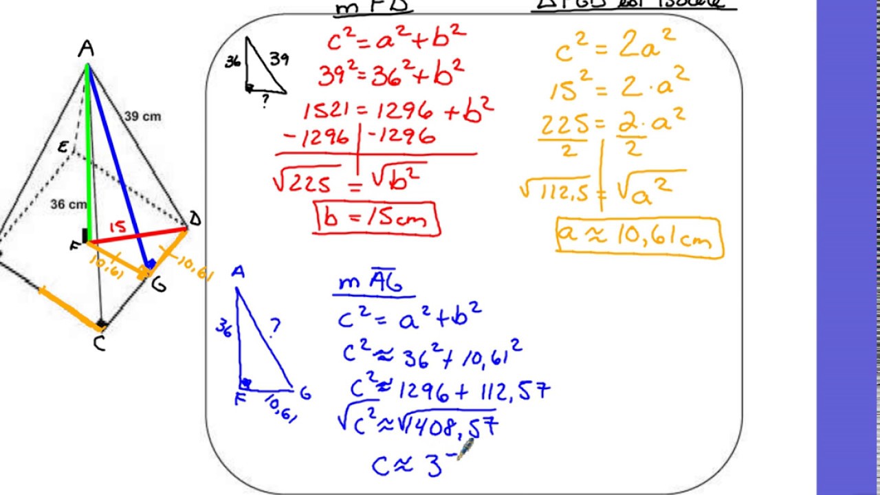 Pythagore dans une pyramide