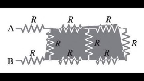 (26-18) (a) Determine the equivalent resistance of the “ladder” of equal 125Ω resistors shown in Fig
