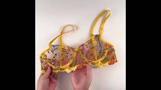 Krasapt Sexy Lace Embroidery 3-Piece Sets Transparent Sensual Fancy Beautiful Bra Brief Set Attract