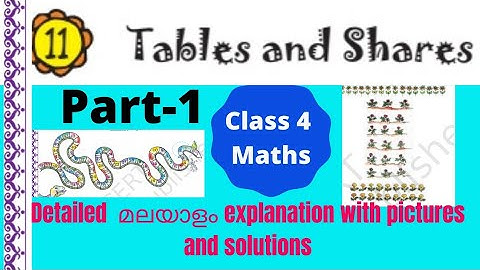 Class 4 maths /chapter 11 / Tables and shares /malayalam  lesson  explanation  &ncert solutions