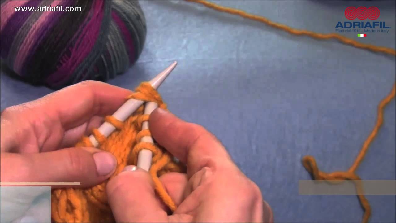 Adriafil tutorial: come lavorare 3 maglie insieme a diritto - YouTube