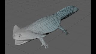 Diplocaulus sculpt  3 - Retopology