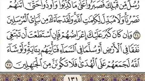 سورة الأنعام (كاملة) مكتوبة بدون صوت بخط كبير