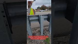 Adding Guardrail Posts Increases Rail Rigidity & Prevents Deadly Impacts Into Nearby Fixed Objects