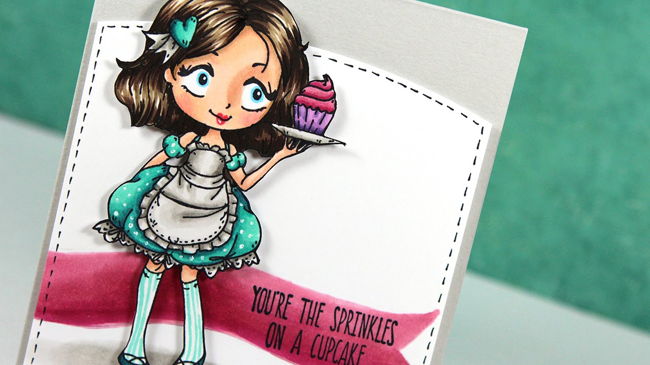 Copic Markers & TGF Dollie With Cupcake - Color Wednesday #57