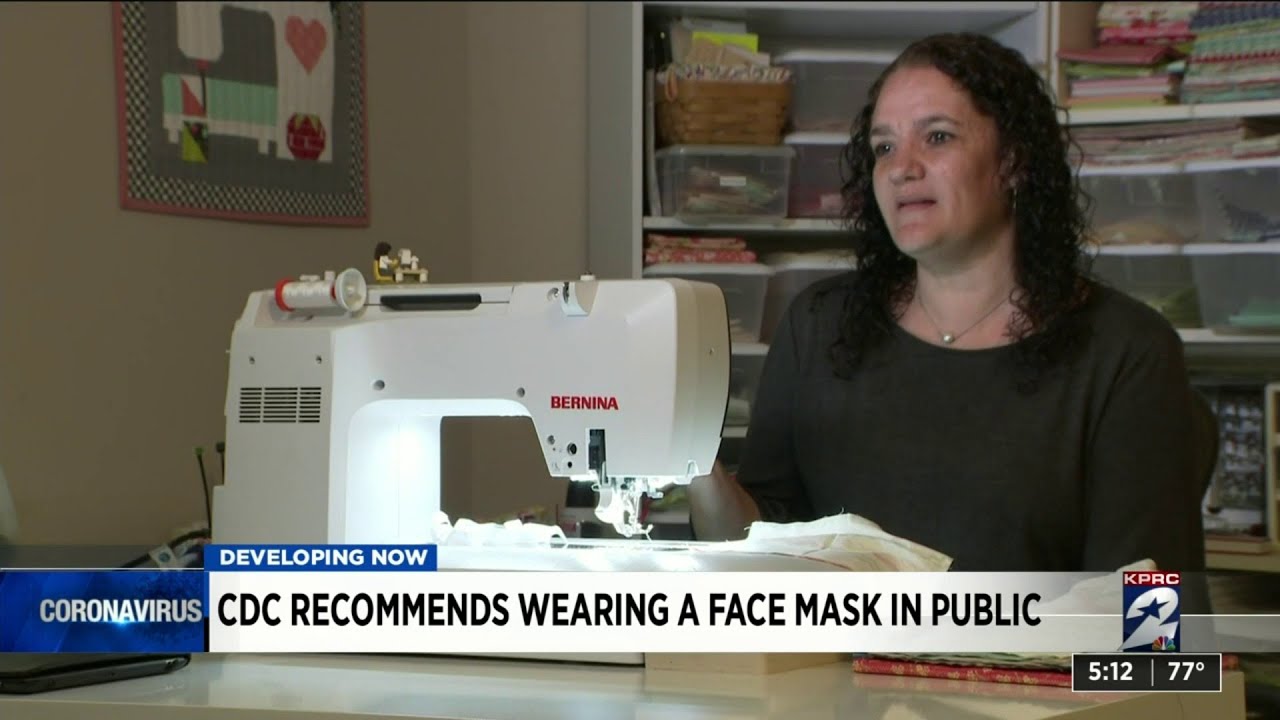 Local woman making face masks to help people