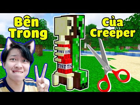 Vinh Lấy Kéo Cắt Creeper Xem Thử Bên Trong ?? CÂY KÉO KÌ LẠ TRONG MINECRAFT* THỬ THÁCH HÀI HƯỚC