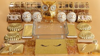 "GOLD" Mixing'GOLD'Makeup more GLITTER Into Slime.★ASMR★Satisfying Slime Video