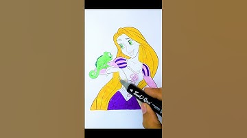 Coloring Rapunzel | Disney Princess Tangled #shorts