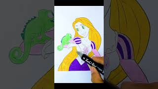 Coloring Rapunzel | Disney Princess Tangled #shorts