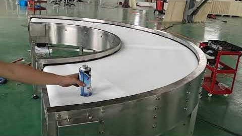 180 degree curved belt conveyor testing in factory