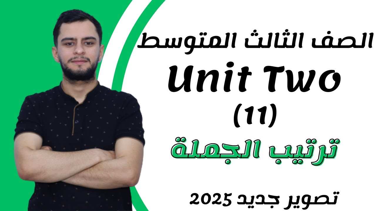 انكليزي الثالث متوسط ​​اليونت الثاني _ترتيب الجملة _2025