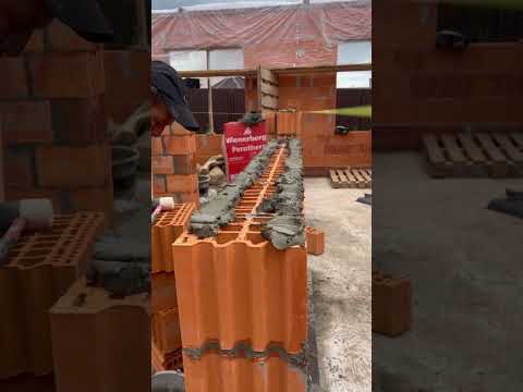 Процесс кладки керамического блока #загородныйдом #строительство #стройка #строимдома #керамоблок