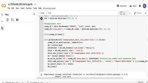 Create a Line Chart in Excel using Python (in Google Colab)