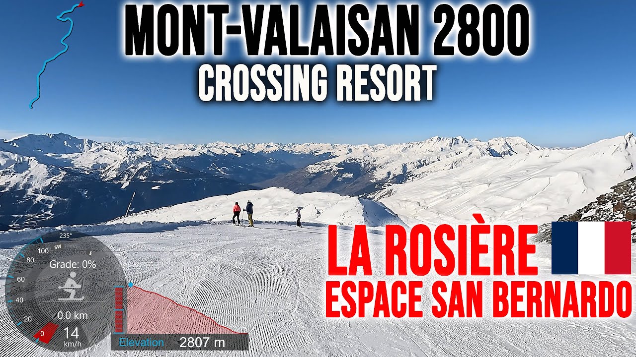 [4K] Skiing La Rosière, Mont-Valaisan 2800 Crossing Resort, Espace San Bernardo France, GoPro HERO13