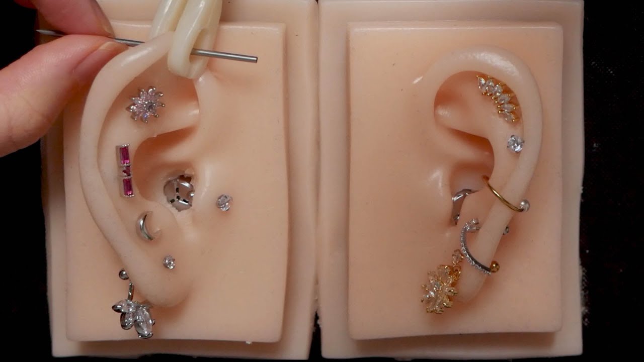 ASMR 팅글가득 피어싱 롤플레이 (노토킹) Piercing shop • silicon Ear