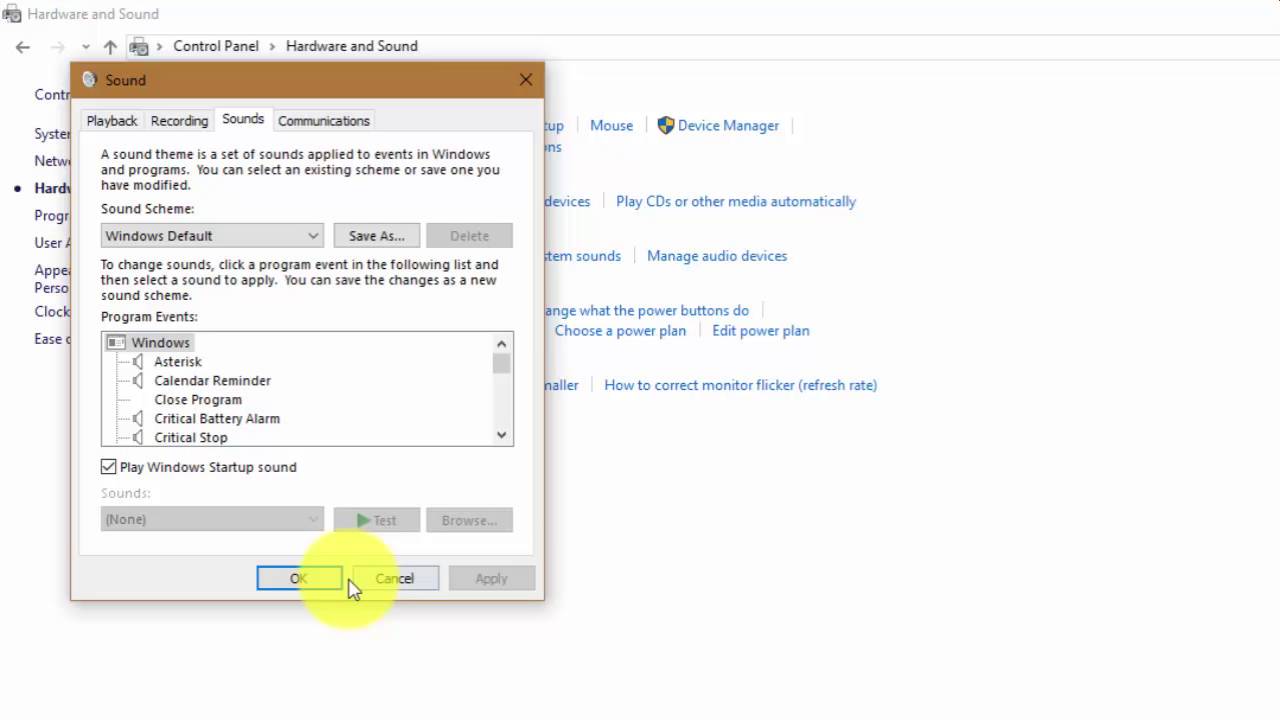 how-to-enable-sound-start-up-windows-10-youtube