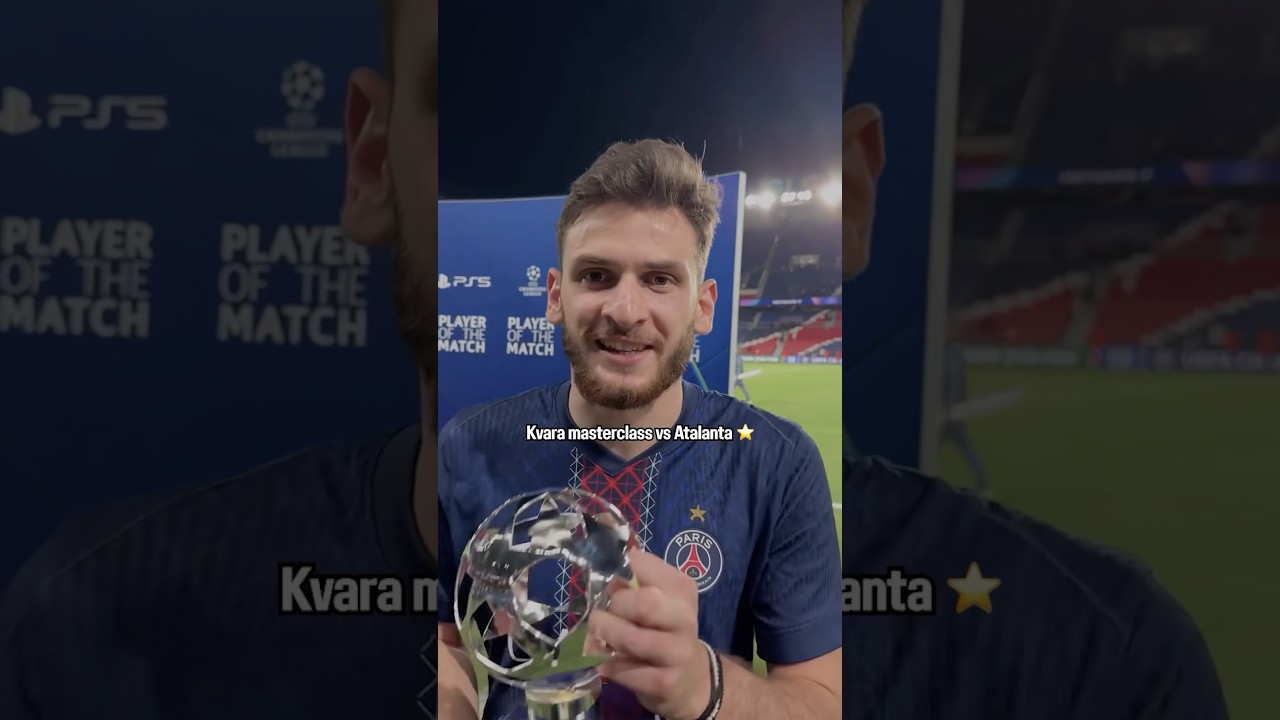 A year ago, an MVP-level performance from Kvara against Atalanta. 👑 #kvaratskhelia #ucl #psg